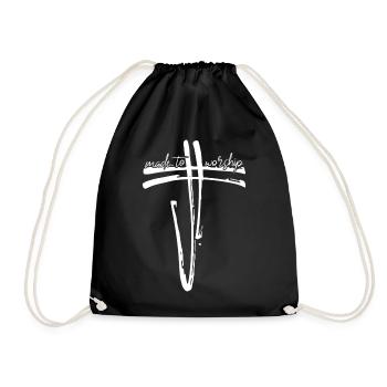 Made To Worship Christianity Cross Religion - Drawstring Bag - black - Front