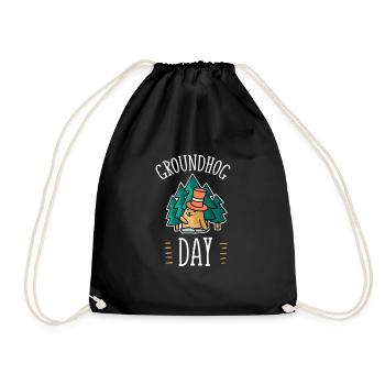 GROUNDHOG Day - Geburtstag Crazy Gifts Born Red Hat - Turnbeutel - Schwarz - Vorne