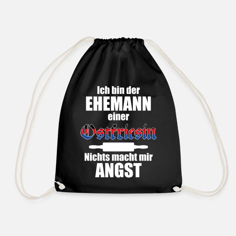 Ehemann einer Ostfriesin | Spruch Ostfriesland - Turnbeutel - Schwarz