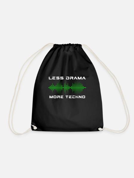 Techno - Drawstring Bag - black