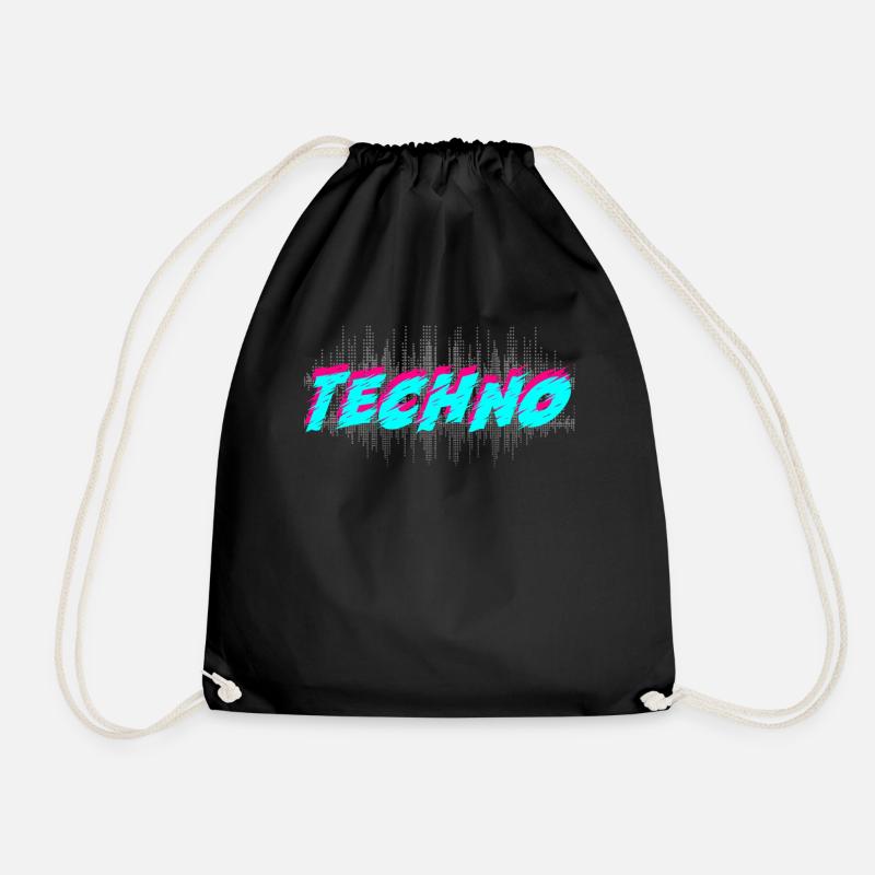 Techno - Turnbeutel - Schwarz