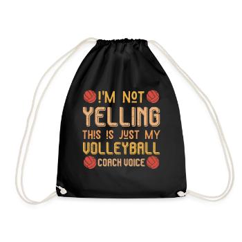Volleyball coach voice - Drawstring Bag - black - Front