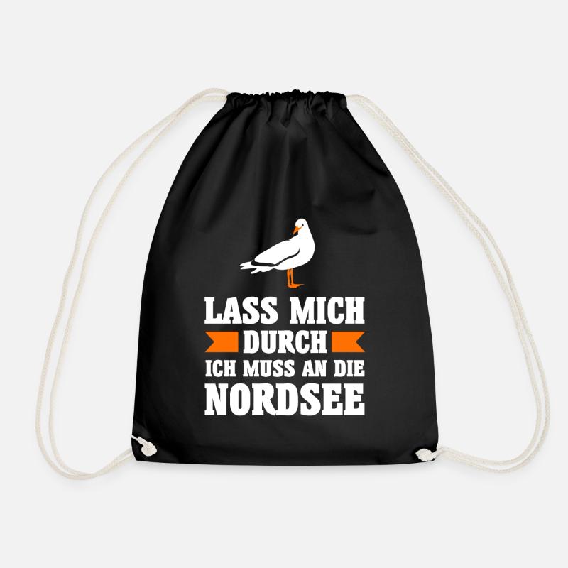 Nordsee Möwe Moin Sommer Meer Strand Küste Urlaub - Turnbeutel - Schwarz