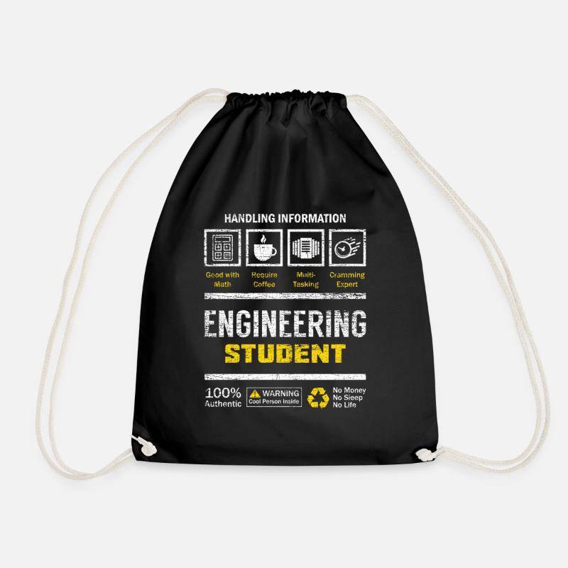 Engineer student - Drawstring Bag - black
