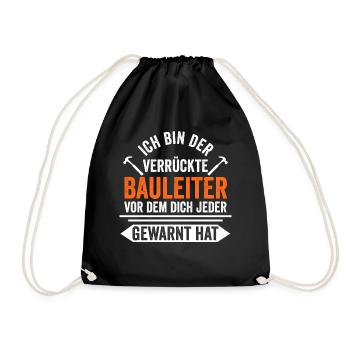 Bauleiter Hausbau - Turnbeutel - Schwarz - Vorne