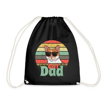 Best Cat Dad Ever Best Cat Dad Dad Kitten - Drawstring Bag - black - Front