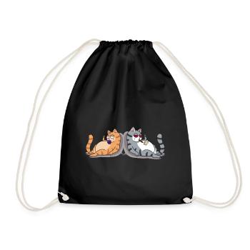 Baby cat future stoner cat joint smoker rib - Drawstring Bag - black - Front