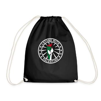 I Stand With Palestine Freedom For Palestine - Drawstring Bag - black - Front