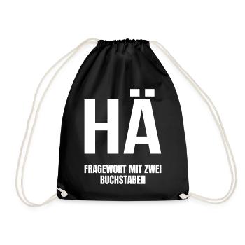 HÄ Fragewort mit zwei Buchstaben - Turnbeutel - Schwarz - Vorne