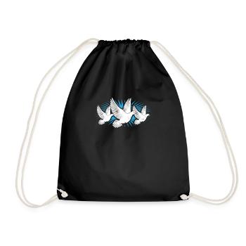 Pigeons - Drawstring Bag - black - Front