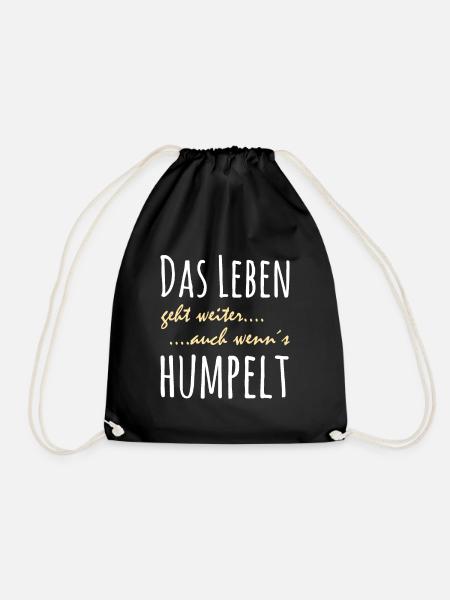Das leben geht weiter auch wenn´s humpelt. - Turnbeutel - Schwarz