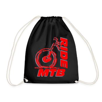 Ride MTB, fahre mehr Mountainbike - Turnbeutel - Schwarz - Vorne