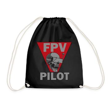 FPV Pilot Geschenkidee Dronenflieger - Turnbeutel - Schwarz - Vorne