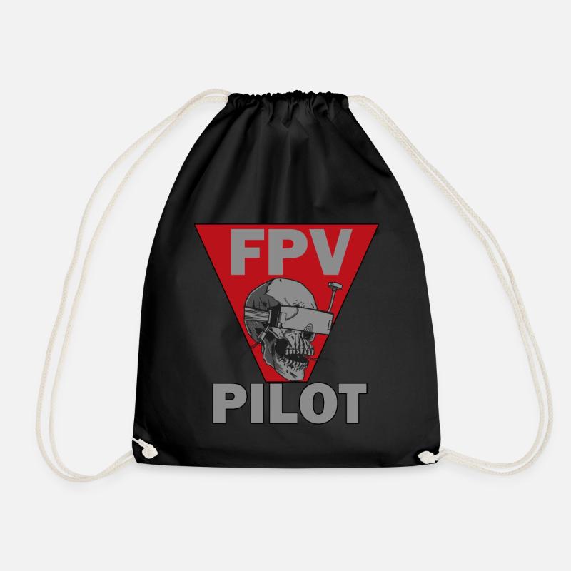 FPV Pilot Geschenkidee Dronenflieger - Turnbeutel - Schwarz