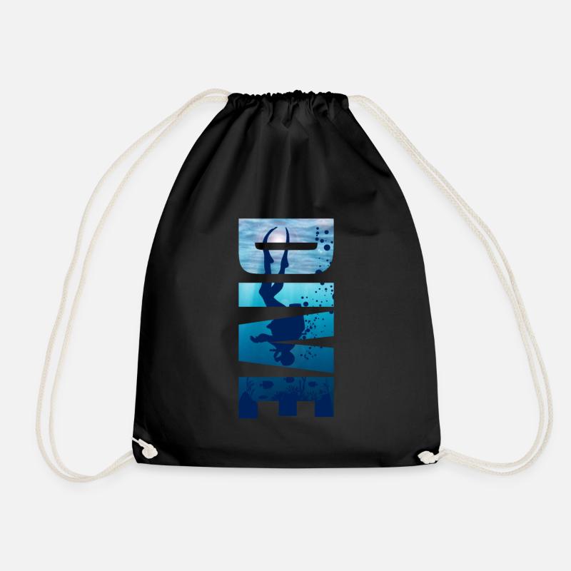 Taucher Dive Divemaster Tauchen Diver Meer - Turnbeutel - Schwarz