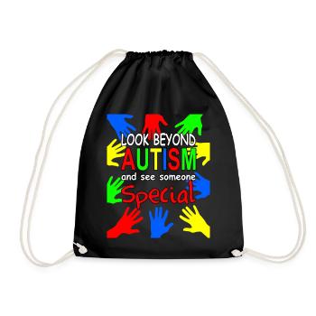 Autist, Autismus - Drawstring Bag - black - Front