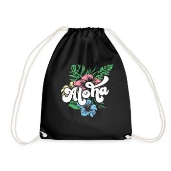 Aloha Hibiscus Hawaii - Turnbeutel - Schwarz - Vorne