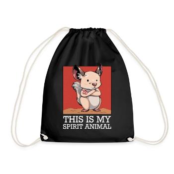 My Spirit Animal: Cartoon Mouse - Drawstring Bag - black - Front