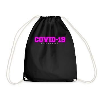corona virus survivor - Drawstring Bag - black - Front
