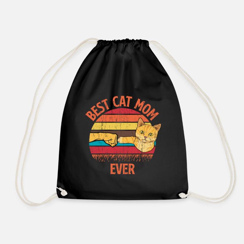 Best Cat Mom Ever Beste Katzen Mama Mutter Kitten - Turnbeutel - Schwarz