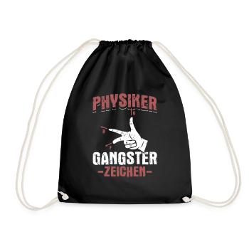 Physiker Gangster Zeichen Physik Wissenschaft - Turnbeutel - Schwarz - Vorne