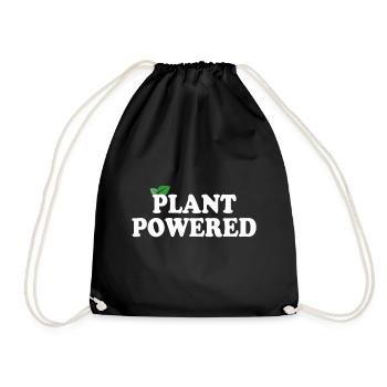 Plant Powered Powered By Plant Go Vegan - Drawstring Bag - black - Front