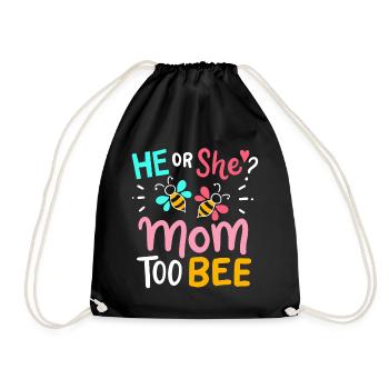 Gender Reveal Baby Shower - Drawstring Bag - black - Front