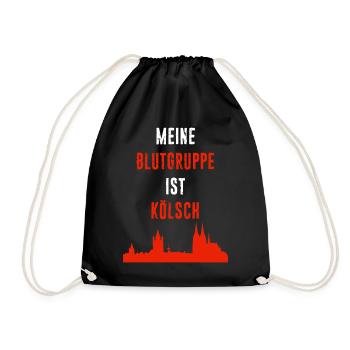 MEINE BLUTGRUPPE IST KÖLSCH - Turnbeutel - Schwarz - Vorne