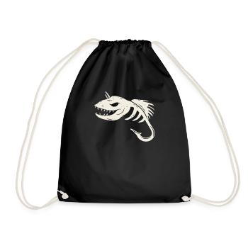 Angler fishing fisherman vacation camper fish - Drawstring Bag - black - Front