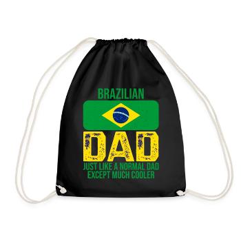 Brazilian father Brazil flag Father's Day - Drawstring Bag - black - Front