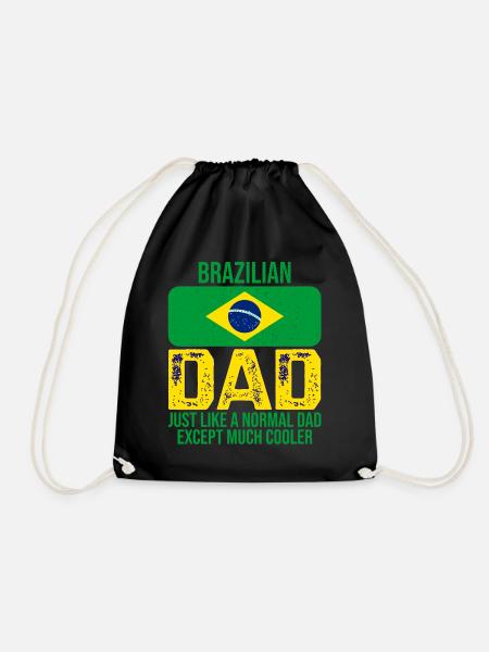 Brasilianischer Vater Brasilien Flagge Vatertag - Turnbeutel - Schwarz