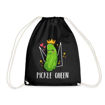 Pickle Queen – Königliche Gurke - Turnbeutel - Schwarz - Vorne