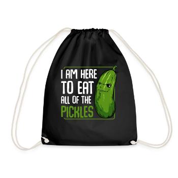 Pickle - I Am Here To Eat All Of The Pickles - Drawstring Bag - black - Front