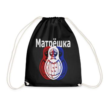Matryoshka, Russian - Drawstring Bag - black - Front