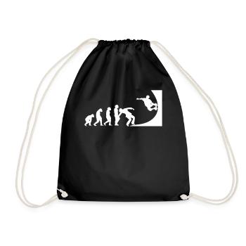 Evolution Skater Skateboard Skate halfpipe - Drawstring Bag - black - Front