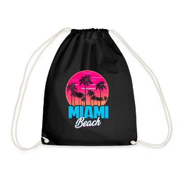 Miami Beach Sommer Urlaub USA 70s Tourist - Turnbeutel - Schwarz - Vorne