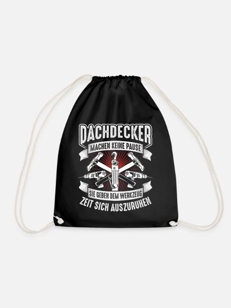 Lustige Dachdecker Geschenke für Dachdecker - Turnbeutel - Schwarz