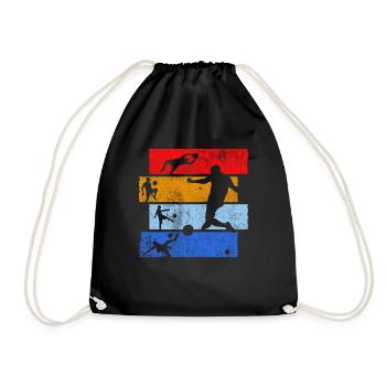 Joueur de football rétro club de football vintage - Sac de sport léger - noir - Devant