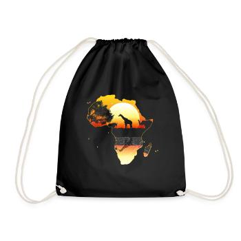 Africa - Drawstring Bag - black - Front