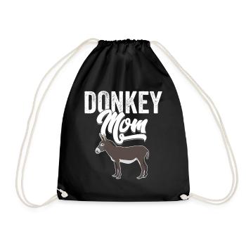 Donkey - Donkey Mom - Drawstring Bag - black - Front