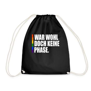 Keine Phase LGBT Gay Pride Coming Out CSD - Turnbeutel - Schwarz - Vorne