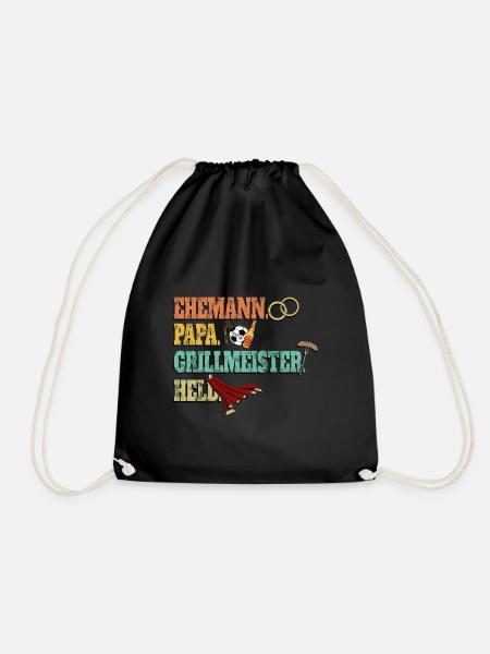 Ehemann - Papa - Grillmeister - Held - Turnbeutel - Schwarz