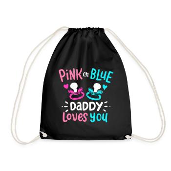 Gender Reveal Daddy Dad - Turnbeutel - Schwarz - Vorne