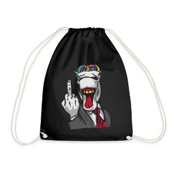 Affaires de doigt du milieu Licorne - Sac de sport léger - noir - Devant