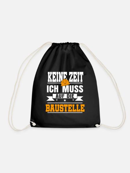 Baustelle Richtfest Bauherr Bauarbeiter - Turnbeutel - Schwarz