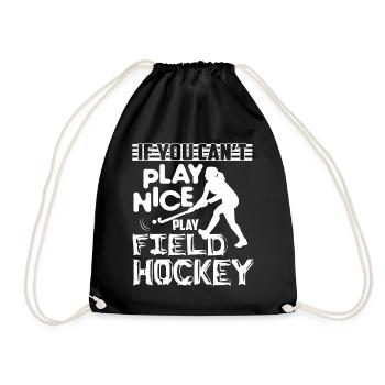 Feldhockey Spielen Sie Feldhockey - Turnbeutel - Schwarz - Vorne
