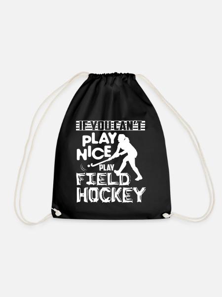 Field Hockey Play Field Hockey - Drawstring Bag - black