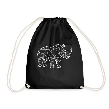 Nashorn Polygon - Turnbeutel - Schwarz - Vorne
