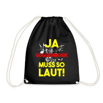Guggenmusik Guggenmusiker Kostüm Narren Musiker - Turnbeutel - Schwarz - Vorne