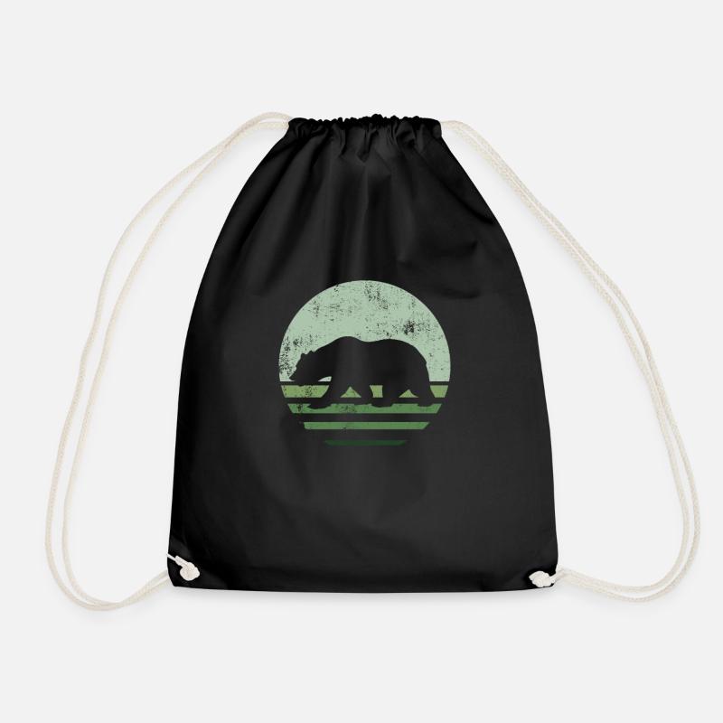 Retro Brown Bear - Turnbeutel - Schwarz